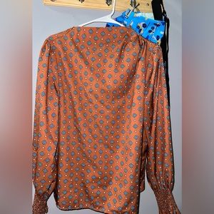 Long sleeve satin blouse